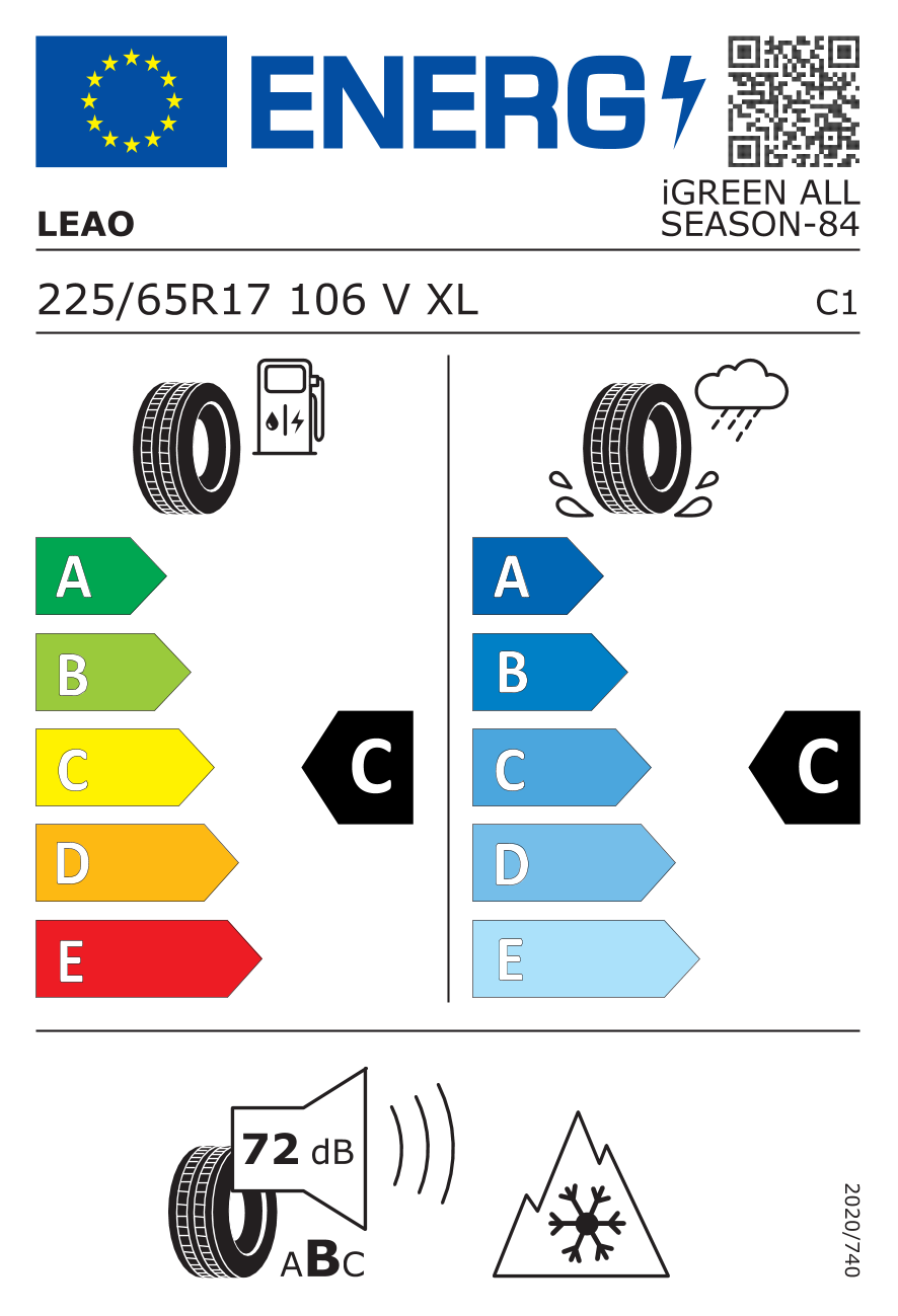 LEAO IGREEN ALLSEASON XL 225/65 R17 106V - европейски етикет