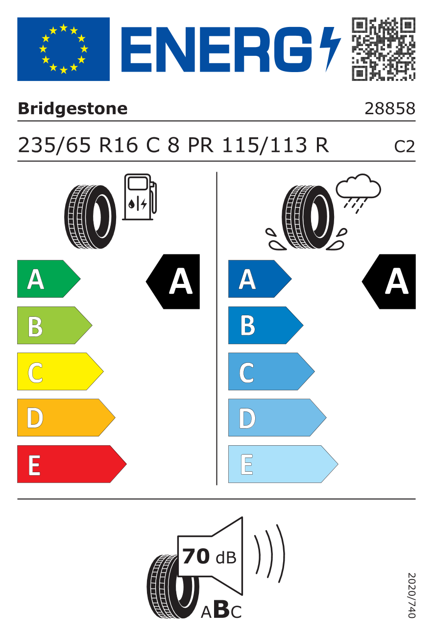 BRIDGESTONE Duravis R660 ECO C PR8 235/65 R16 115R - европейски етикет
