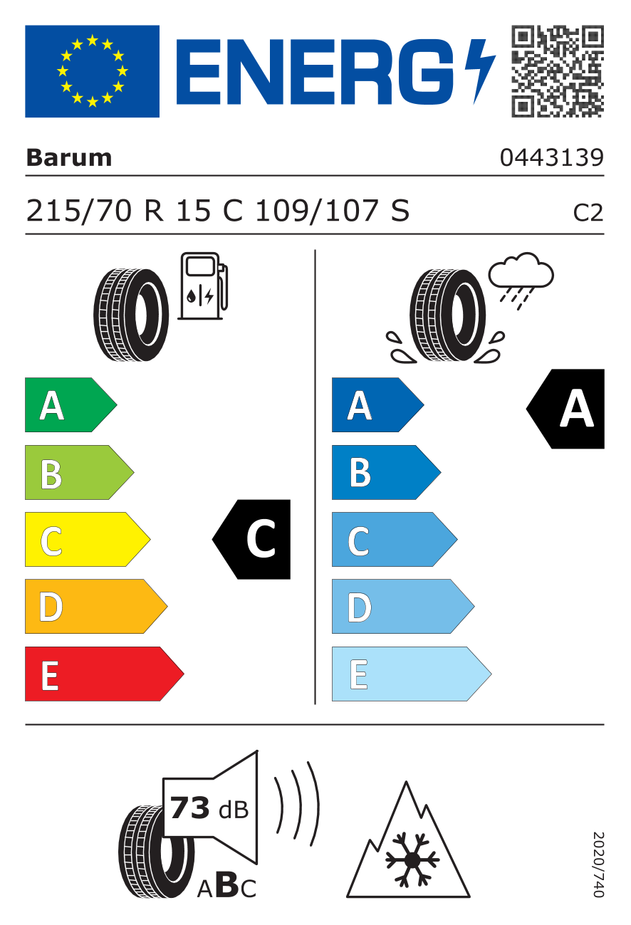 BARUM Vanis AllSeason C PR8 215/70 R15 109S - европейски етикет