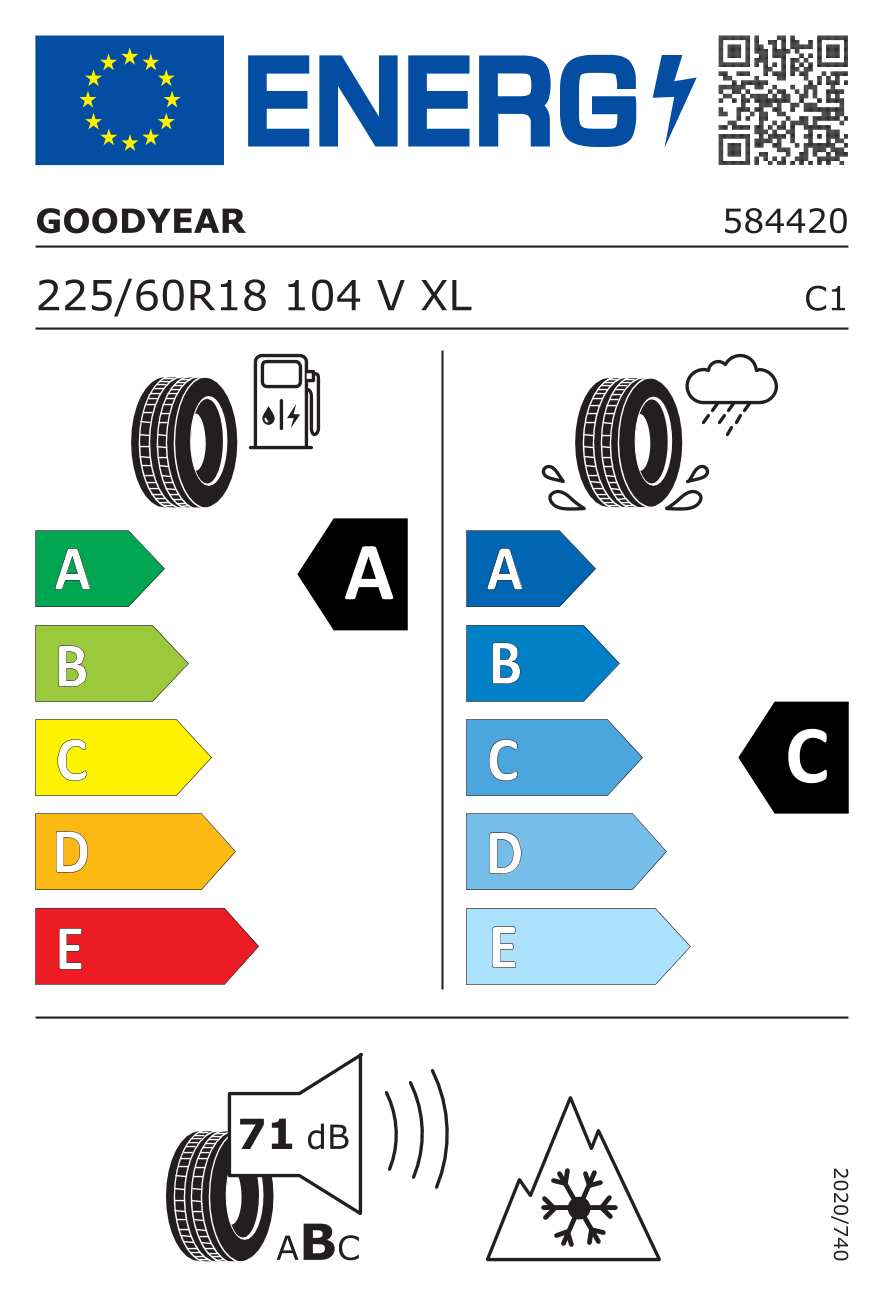 GOODYEAR VECTOR 4SEASONS GEN-3 SUV XL 225/60 R18 104V - европейски етикет