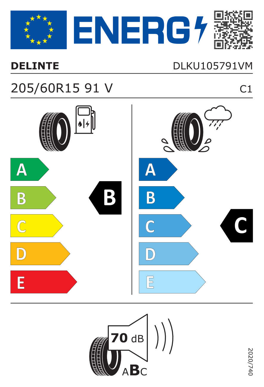 DELINTE DS2 205/60 R15 91V - европейски етикет