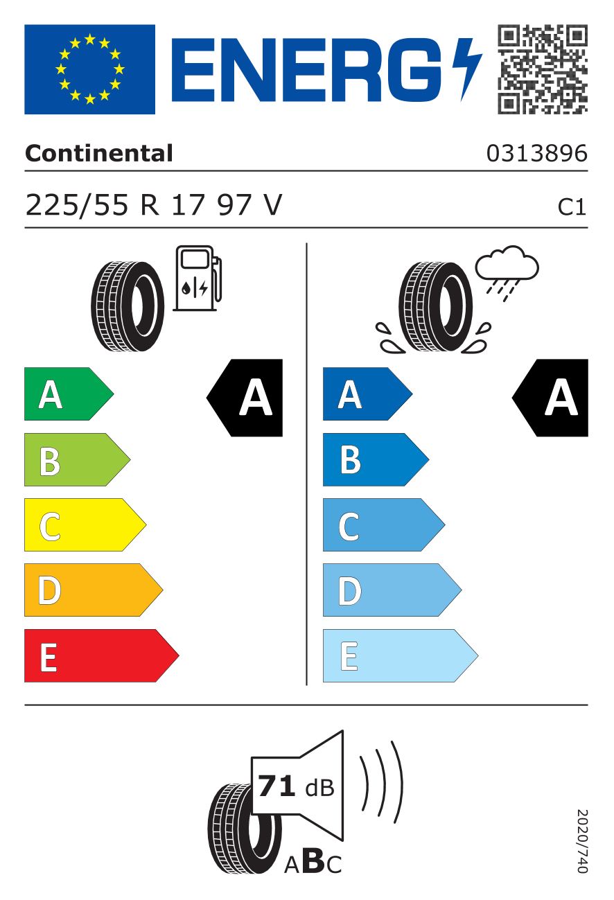 CONTINENTAL EcoContact 7 EV 225/55 R17 97V - европейски етикет