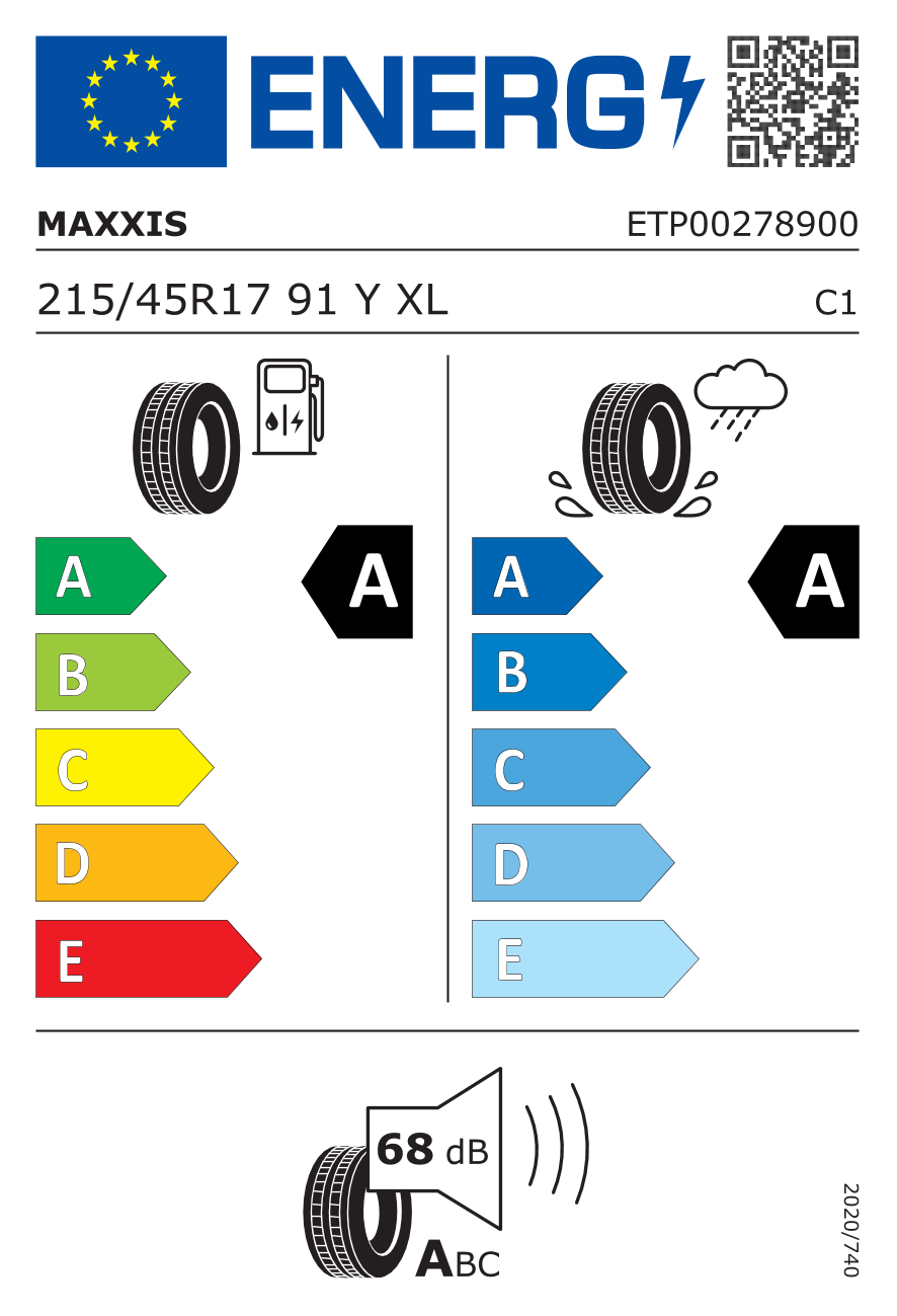MAXXIS Premitra HP6 XL BMW FP 215/45 R17 91Y - европейски етикет