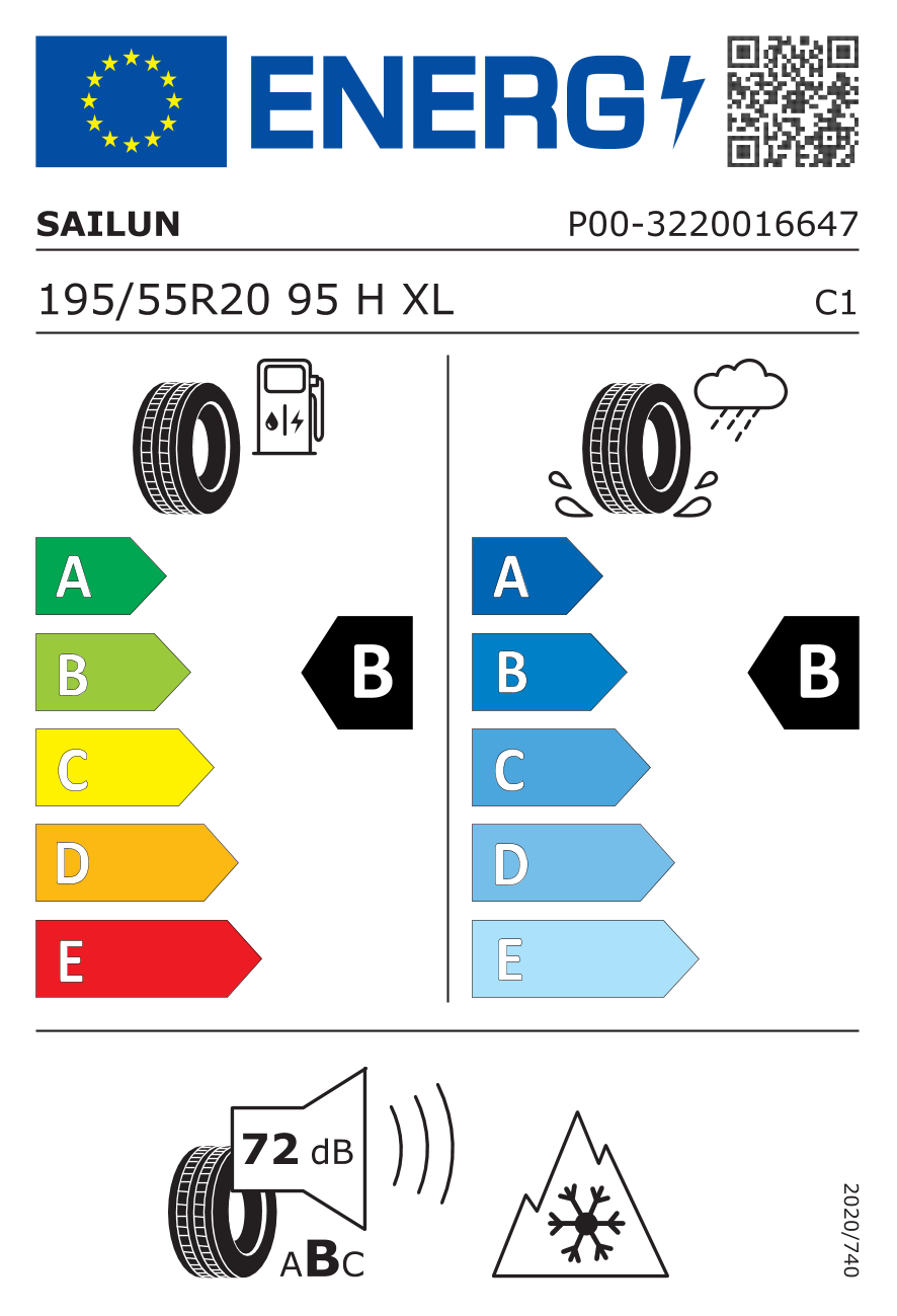Sailun Atrezzo 4 Seasons PRO XL FP 195/55 R20 95H - европейски етикет