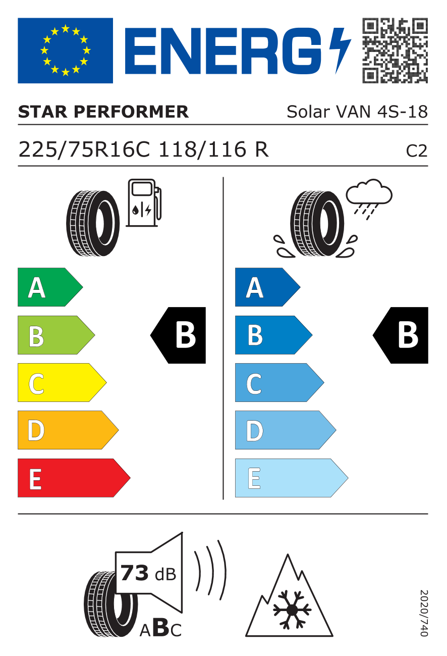Star Performer Solar Van - 4S 225/75 R16 118R - европейски етикет