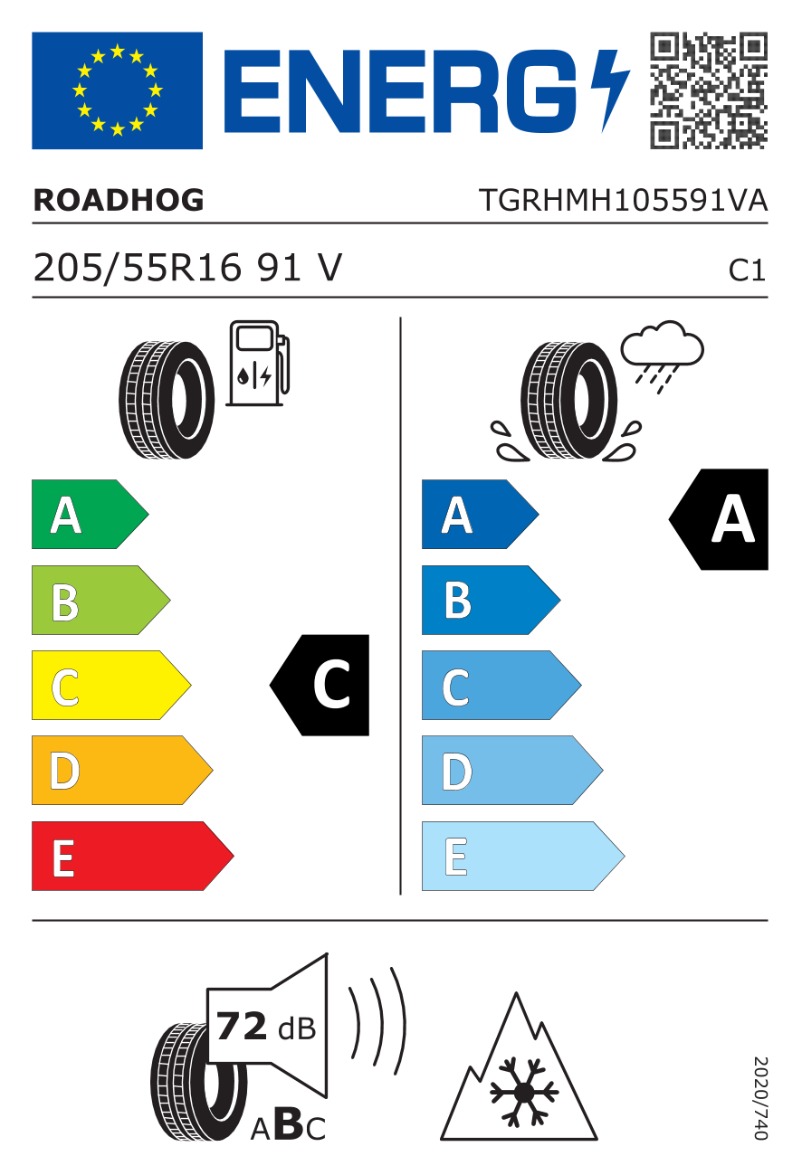 ROADHOG RGAS02 205/55 R16 91V - европейски етикет