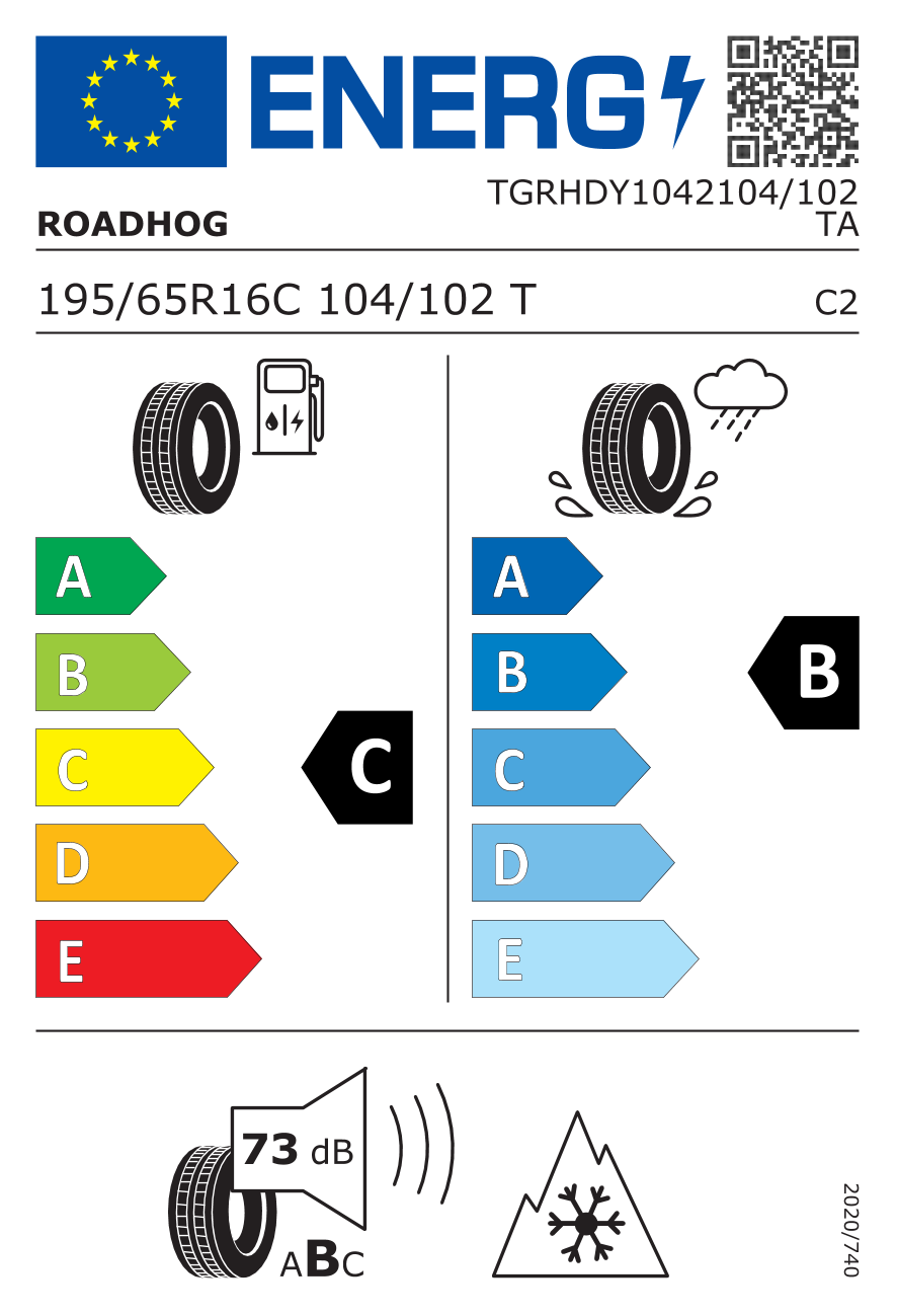 ROADHOG RGASV02 195/65 R16 104T - европейски етикет