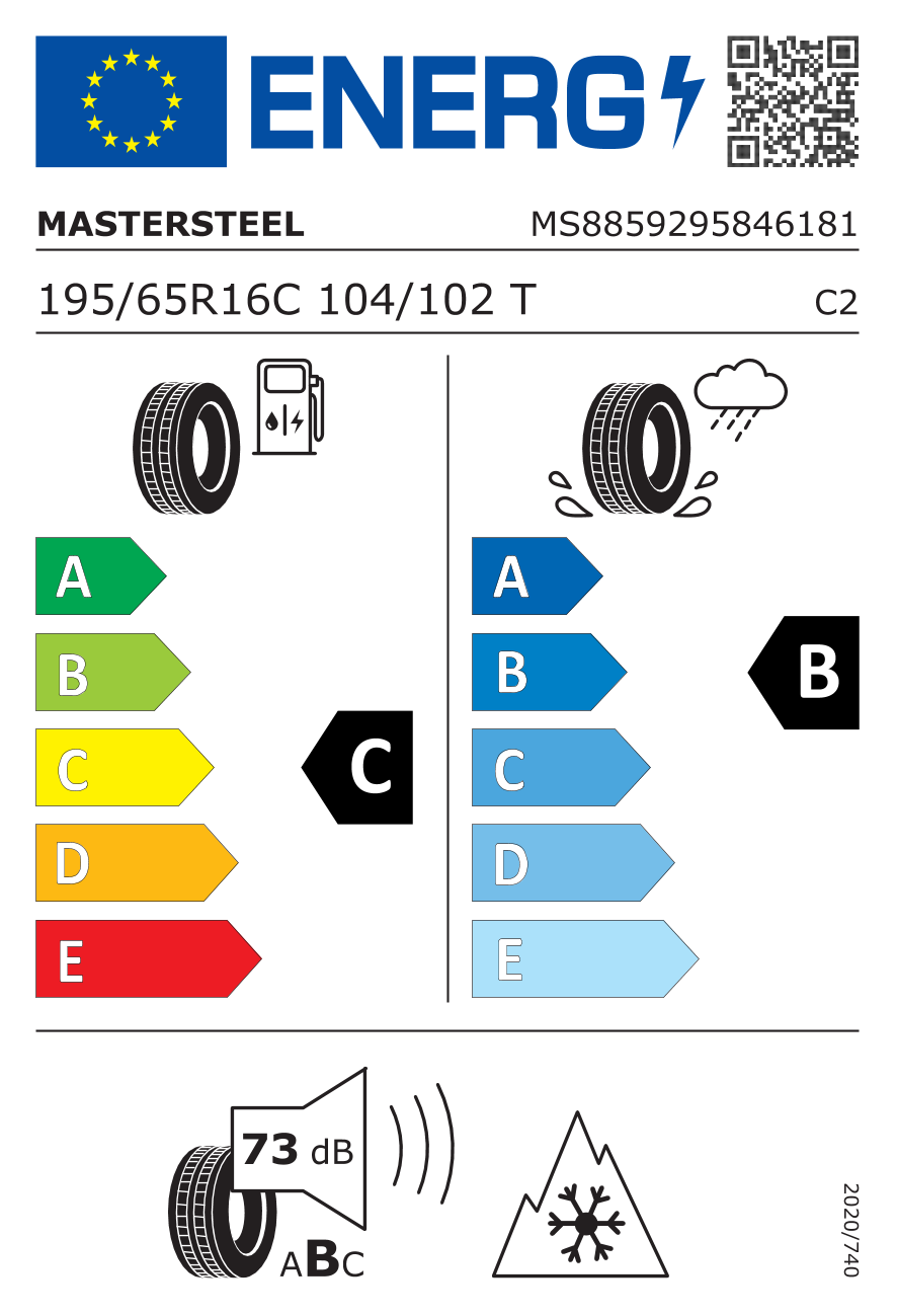 MASTER-STEEL ALLW-VAN2 195/65 R16 104T - европейски етикет