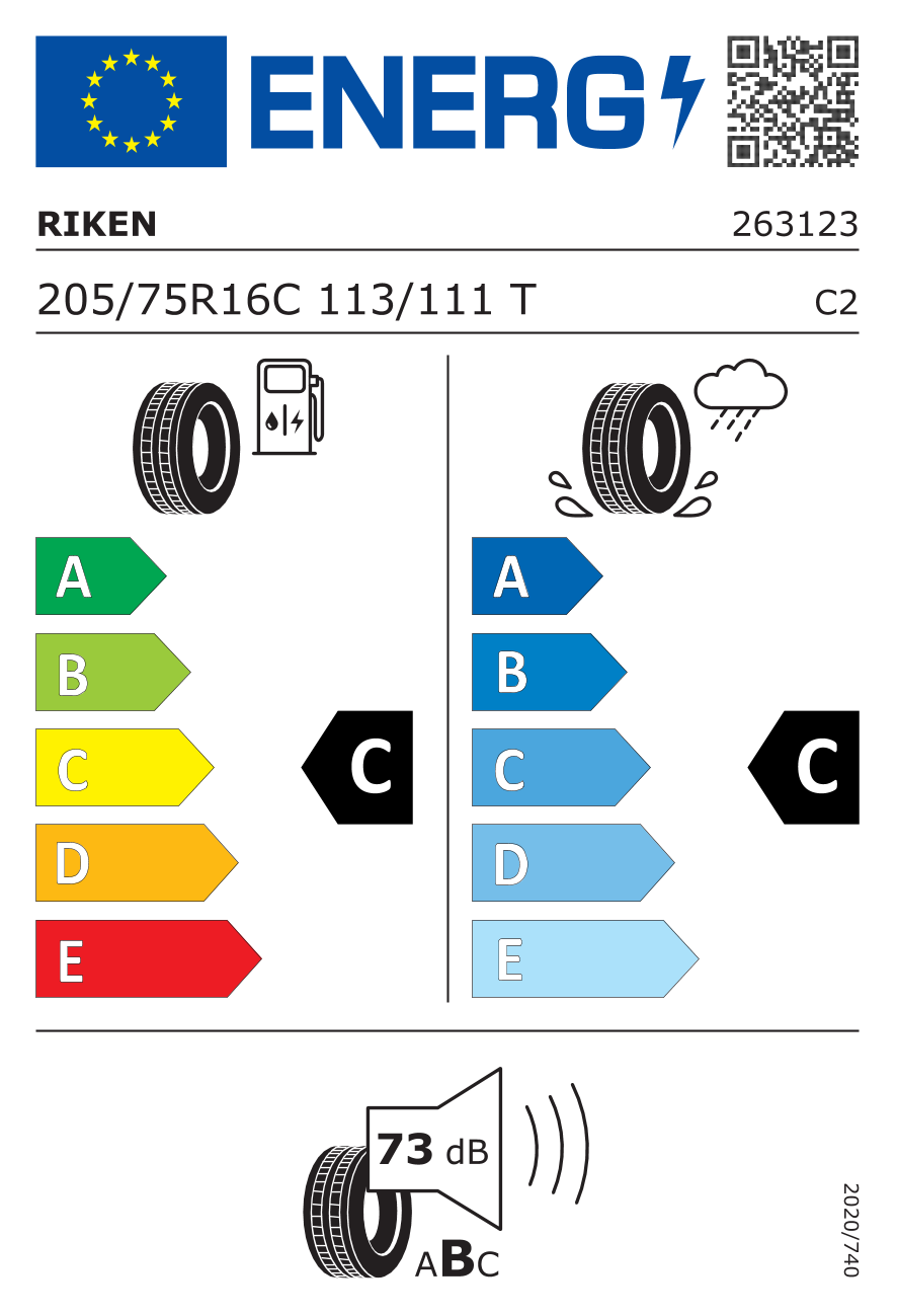 RIKEN CargoSpeedEVO 205/75 R16 113T - европейски етикет