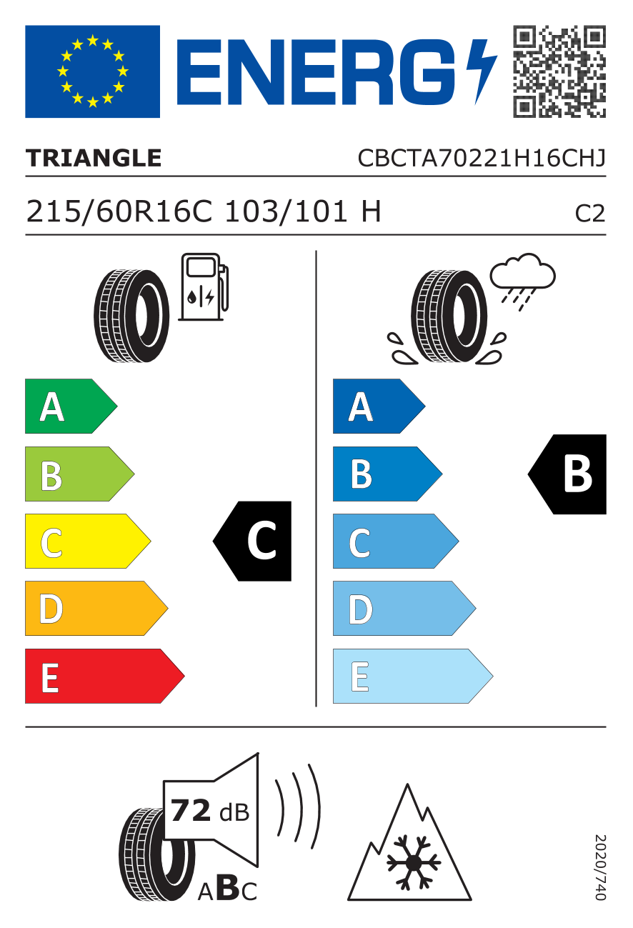 Triangle Season X TA702 215/60 R16 103H - европейски етикет