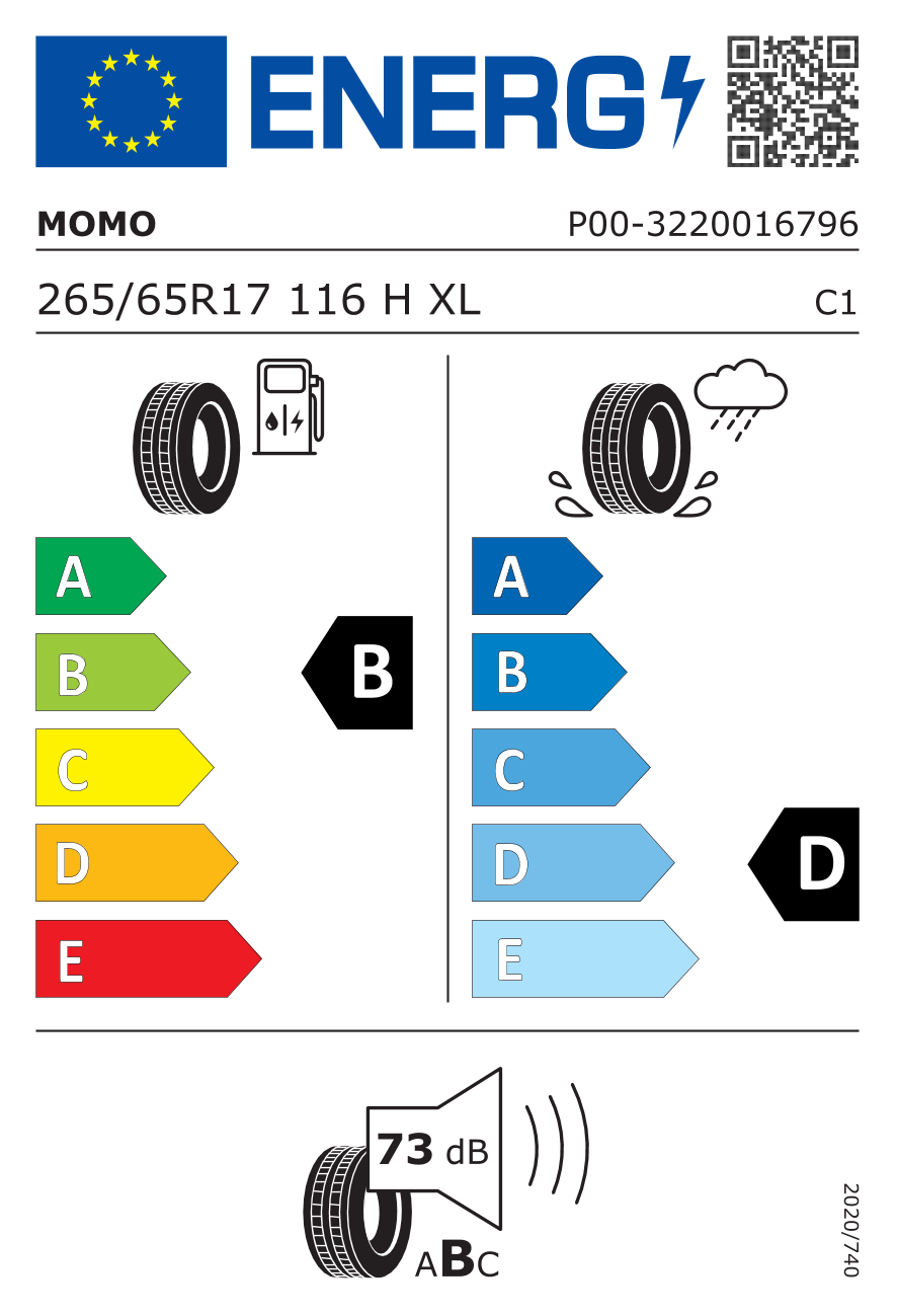 MOMO M-8 Forcerun HT PRO XL 265/65 R17 116H - европейски етикет