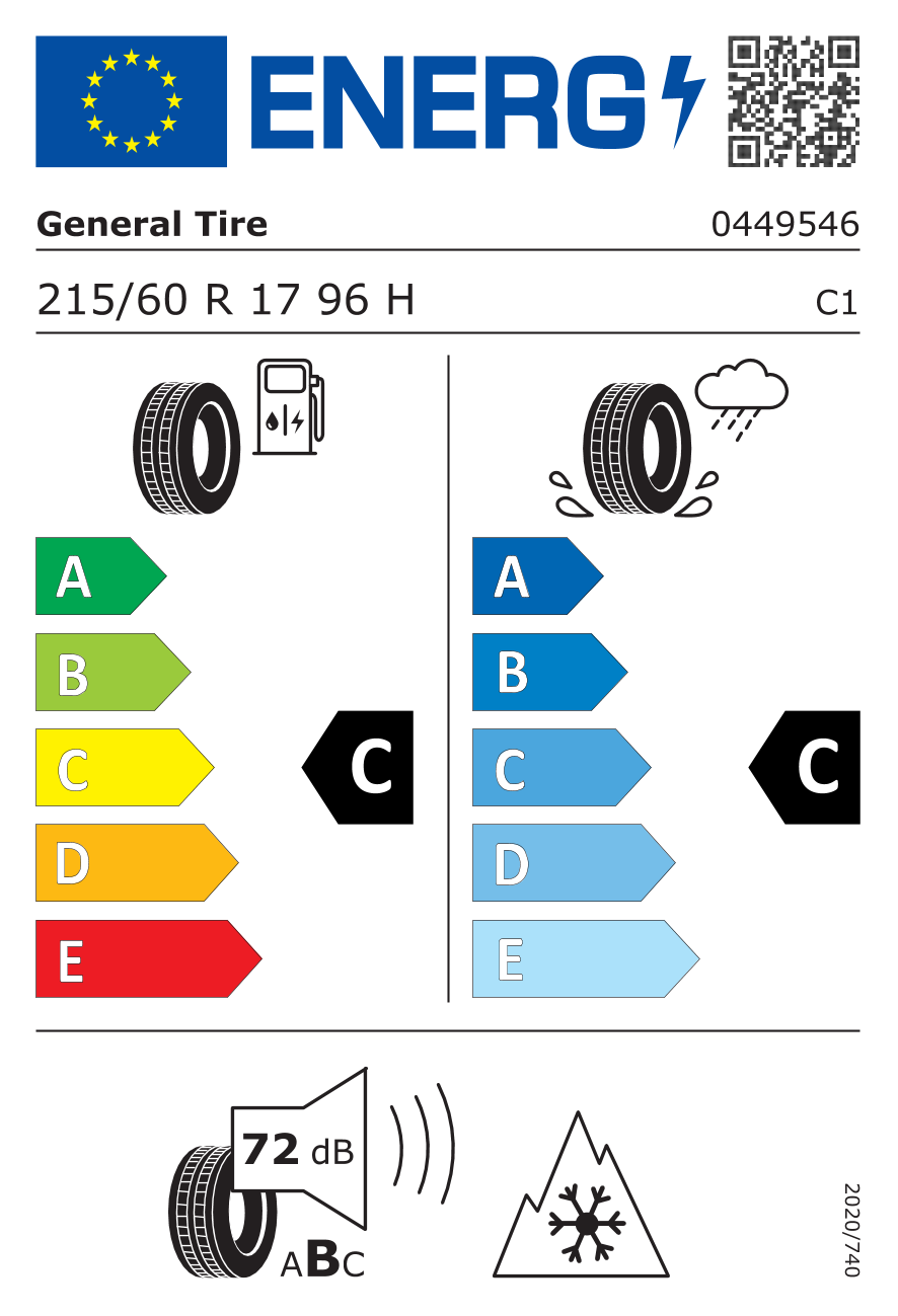 GENERAL SNOW GRABBER PLUS 215/60 R17 96H - европейски етикет