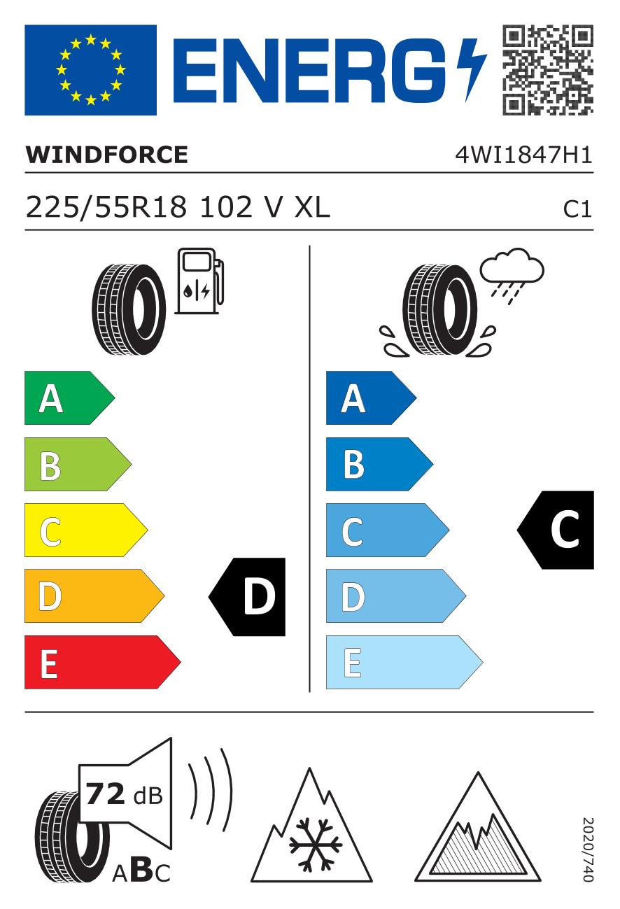 WINDFORCE SNOWBLAZER UHP XL 225/55 R18 102V - европейски етикет
