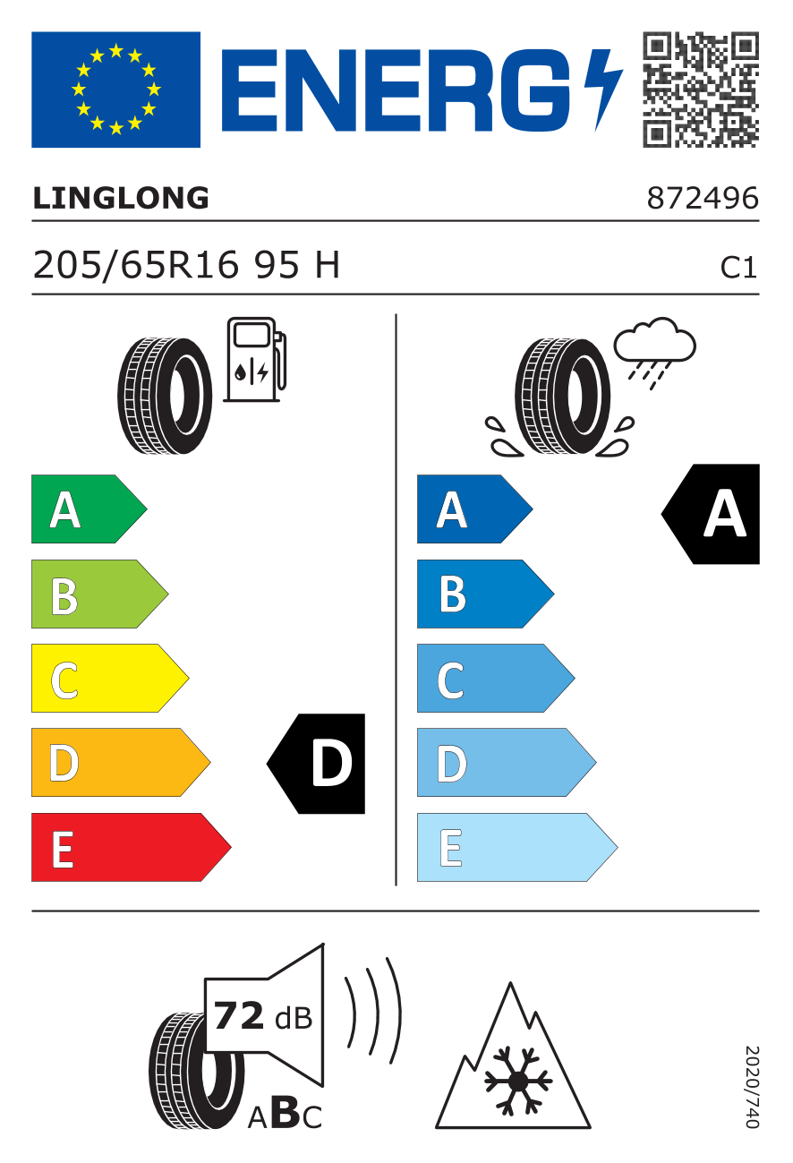 LINGLONG Grip Master Winter 205/65 R16 95H - европейски етикет