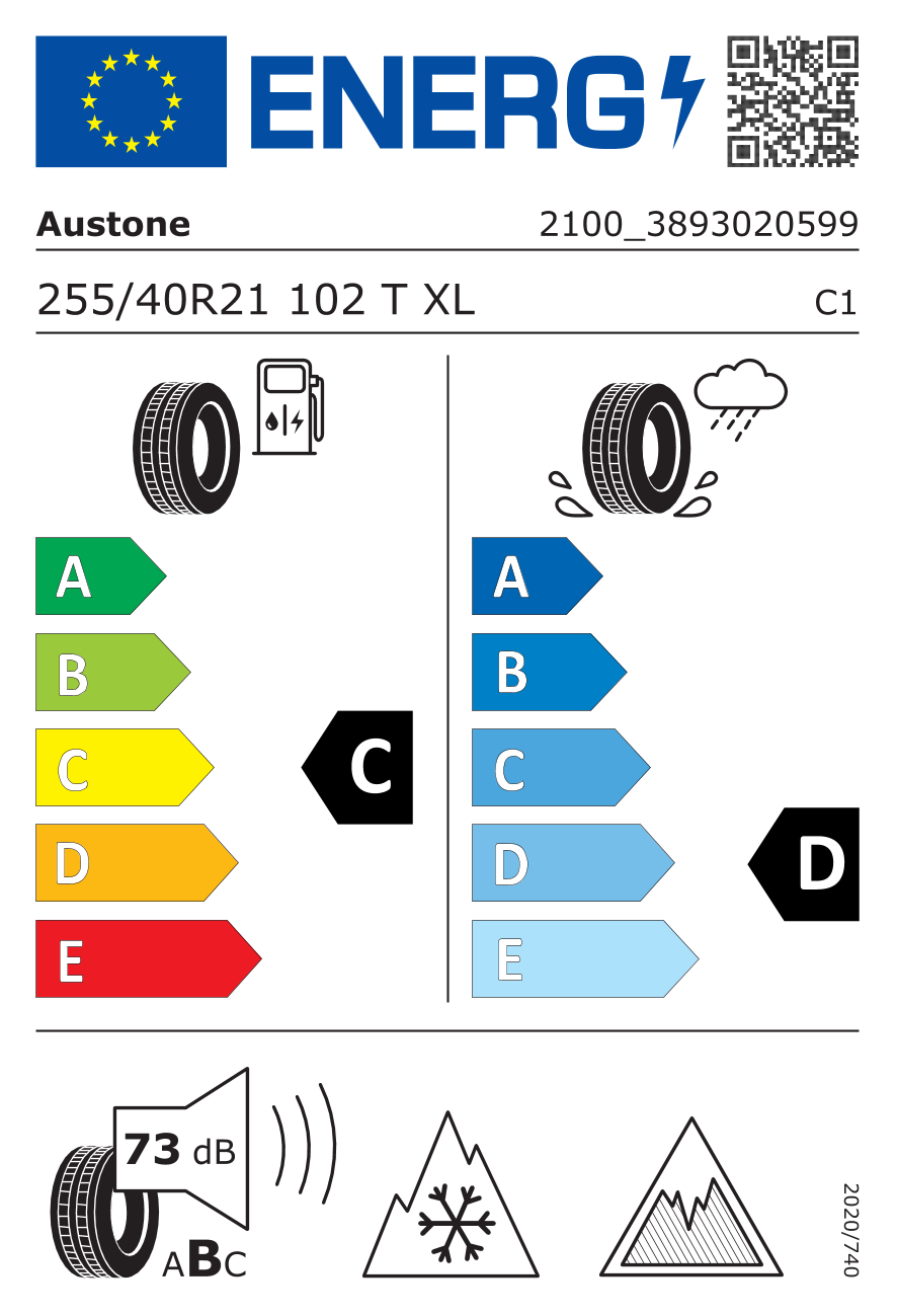 AUSTONE GLACIA SNOW XL DOT 2023 255/40 R21 102T - европейски етикет