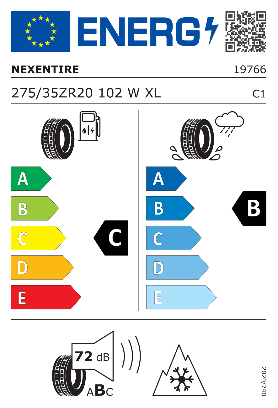 NEXEN NBLUE 4 SEASON 2 XL 275/35 R20 102W - европейски етикет