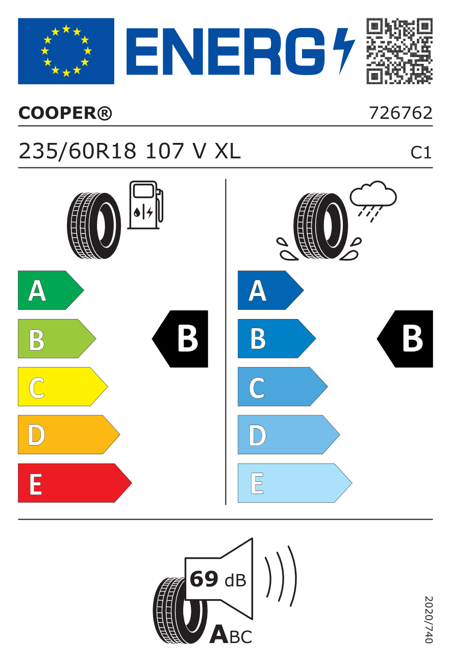 COOPER SUMMER HP SUV XL 235/60 R18 107V - европейски етикет