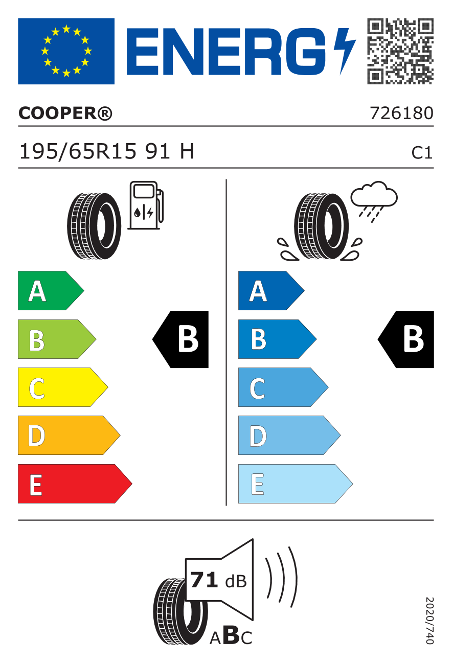 COOPER SUMMER HP 195/65 R15 91H - европейски етикет