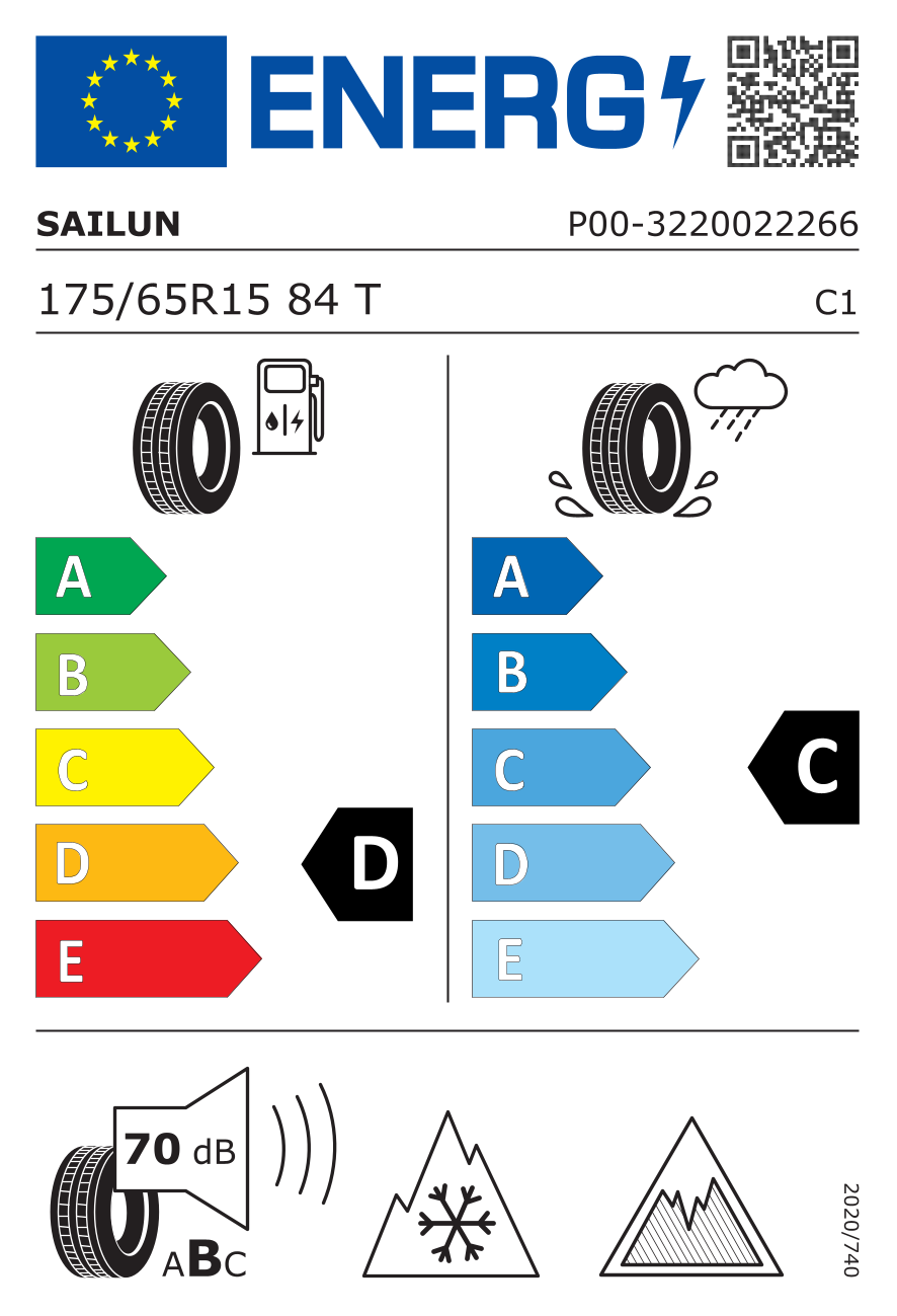 Sailun ICE Blazer Spike WST4 studdable 175/65 R15 84T - европейски етикет