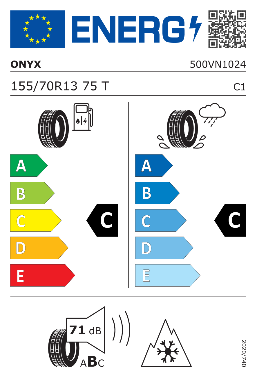 Onyx NY-AS705 155/70 R13 75T - европейски етикет