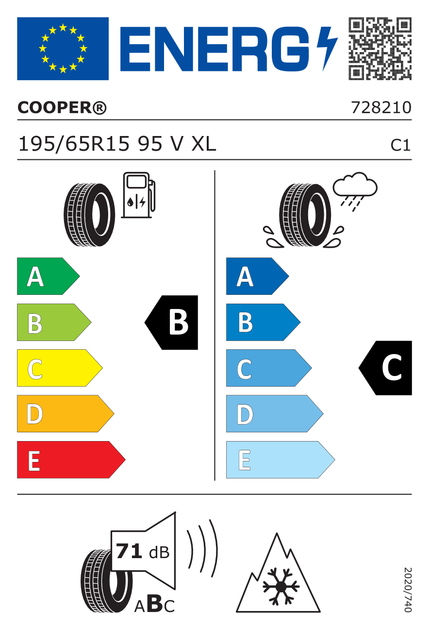 COOPER COOPER ALL SEASON XL 195/65 R15 95V - европейски етикет