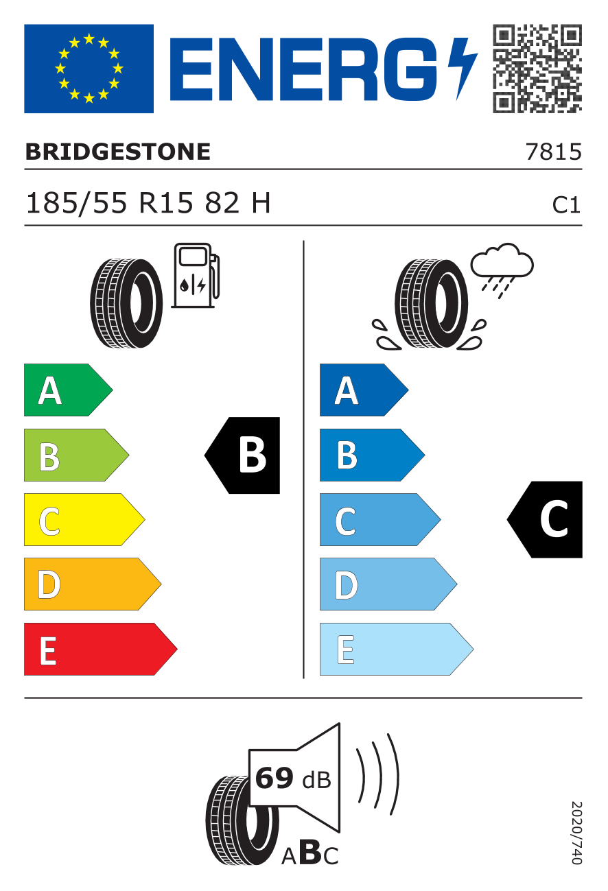 BRIDGESTONE EP150 ECO 185/55 R15 82H - европейски етикет