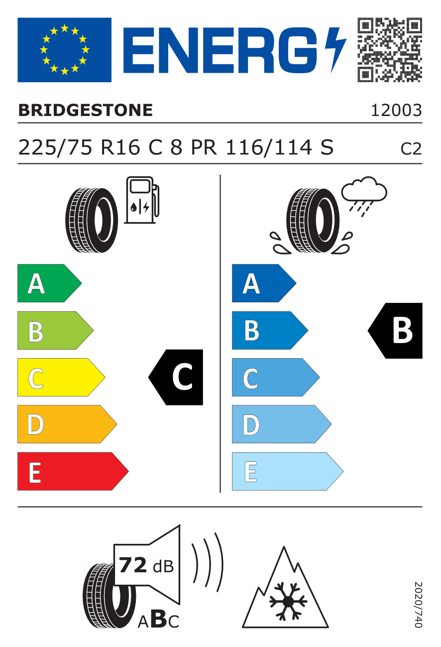BRIDGESTONE AT001 225/75 R16 116S - европейски етикет