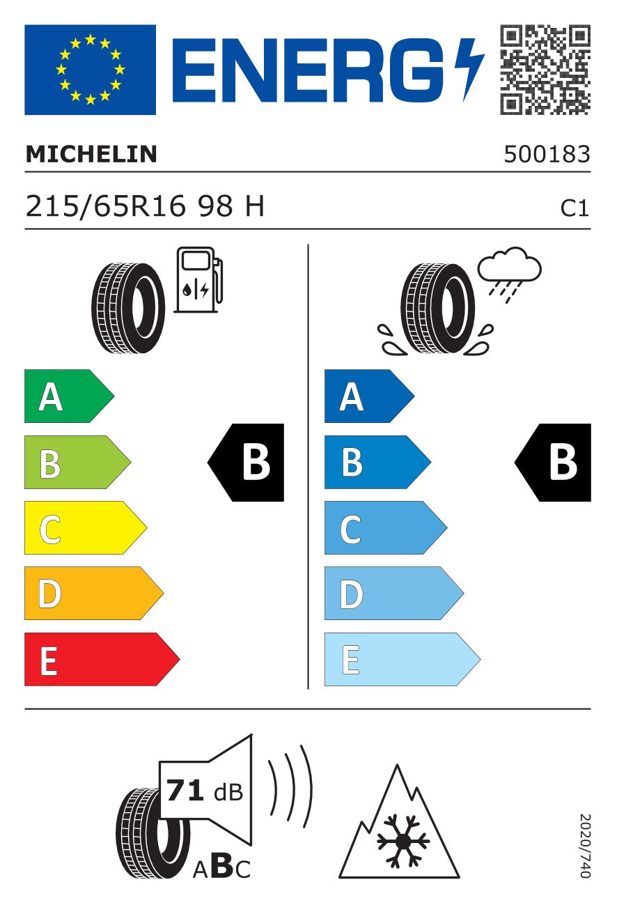 MICHELIN CC2 215/65 R16 98H - европейски етикет