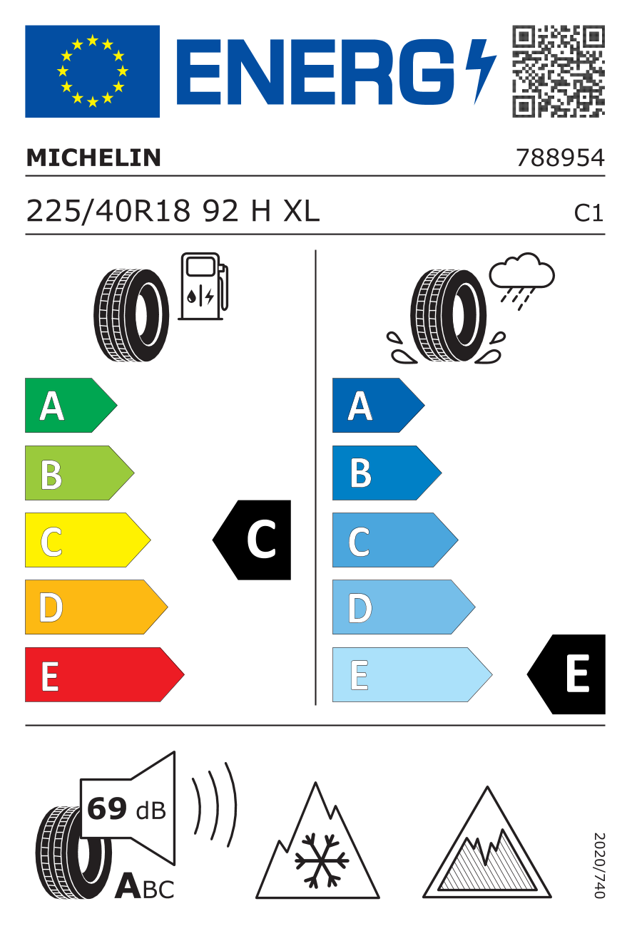 MICHELIN X-ICE SNOW XL 225/40 R18 92H - европейски етикет