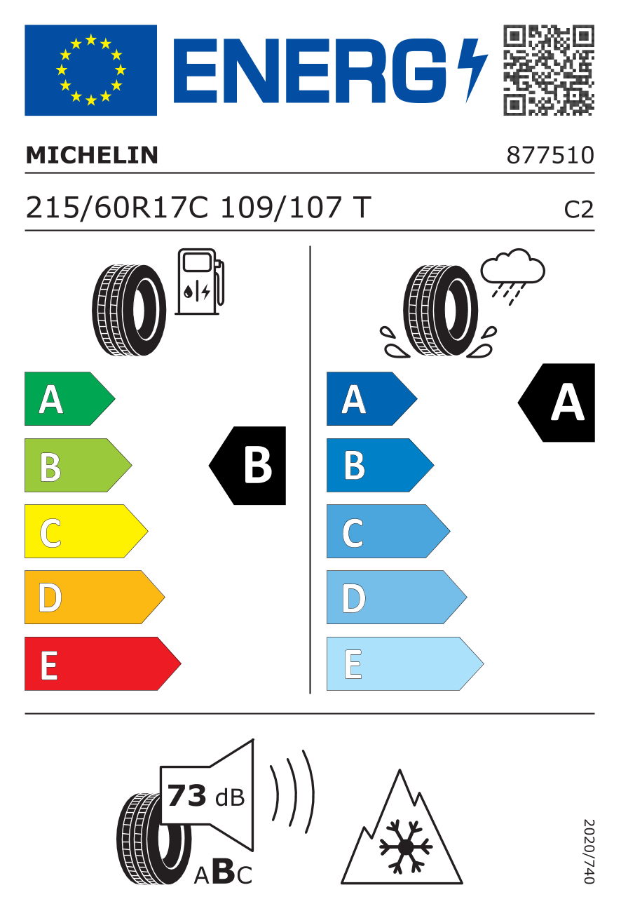 MICHELIN CCAGIL 215/60 R17 109T - европейски етикет