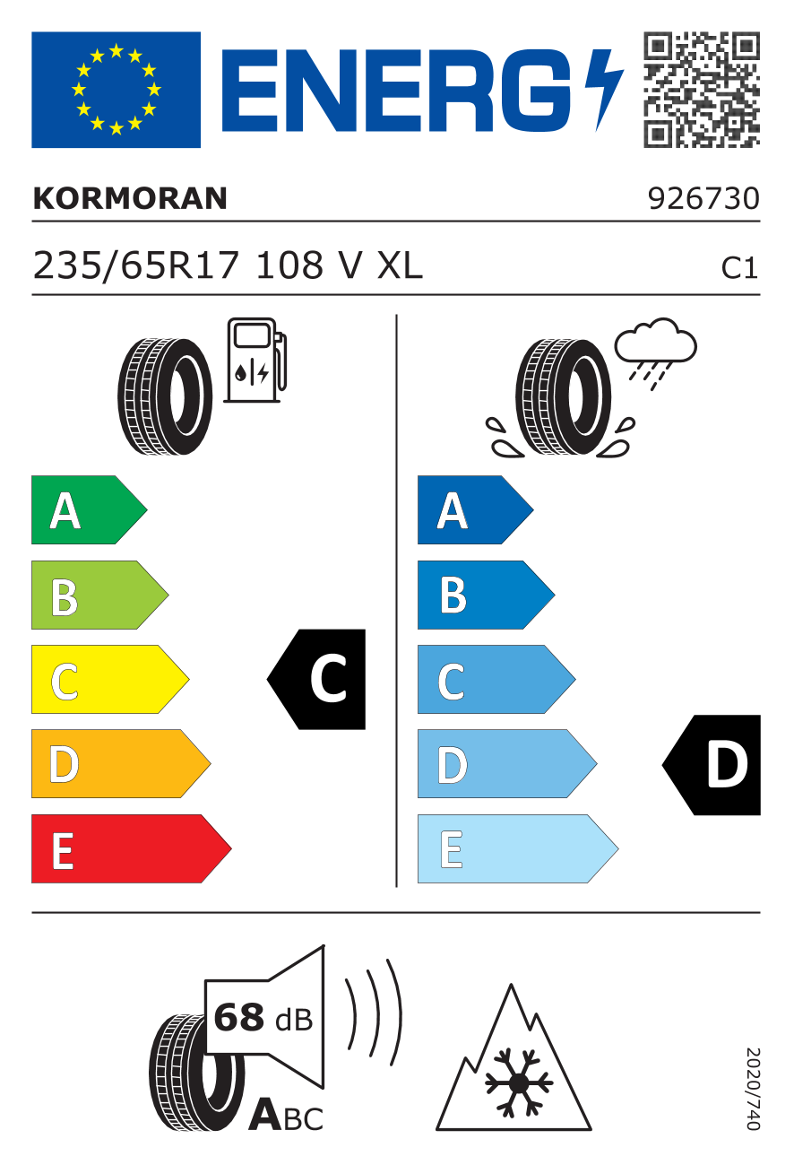 KORMORAN ALL SEASON SUV XL 235/65 R17 108V - европейски етикет