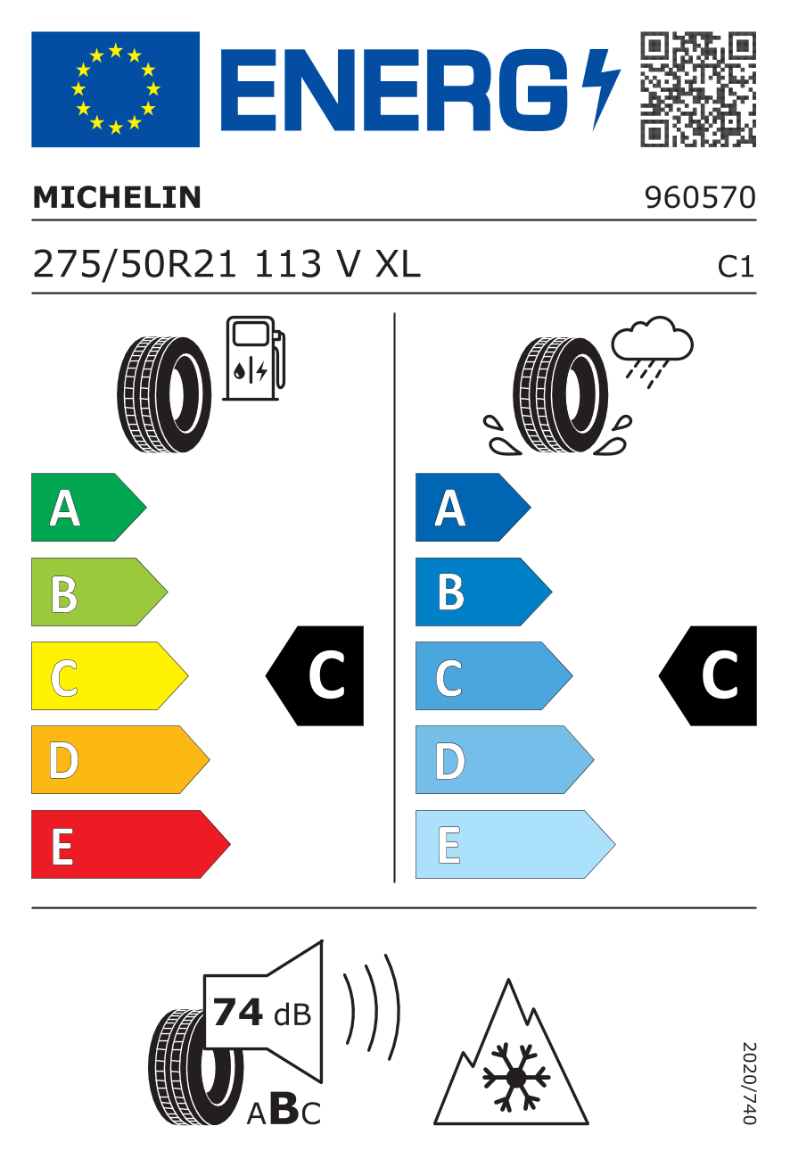 MICHELIN PILOT ALPIN 5 SUV XL 275/50 R21 113V - европейски етикет