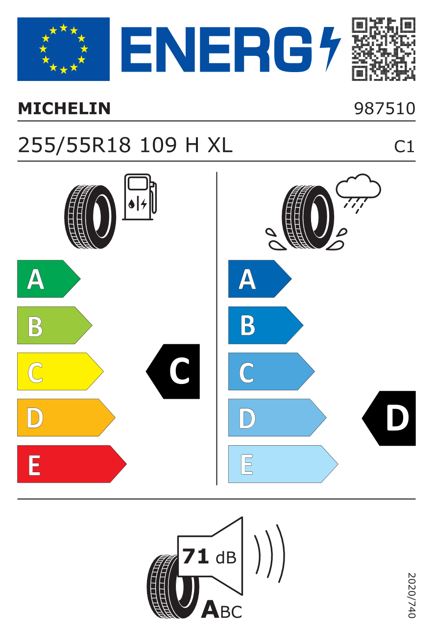 MICHELIN LATITUDE TOUR HP XL RFT BMW 255/55 R18 109H - европейски етикет
