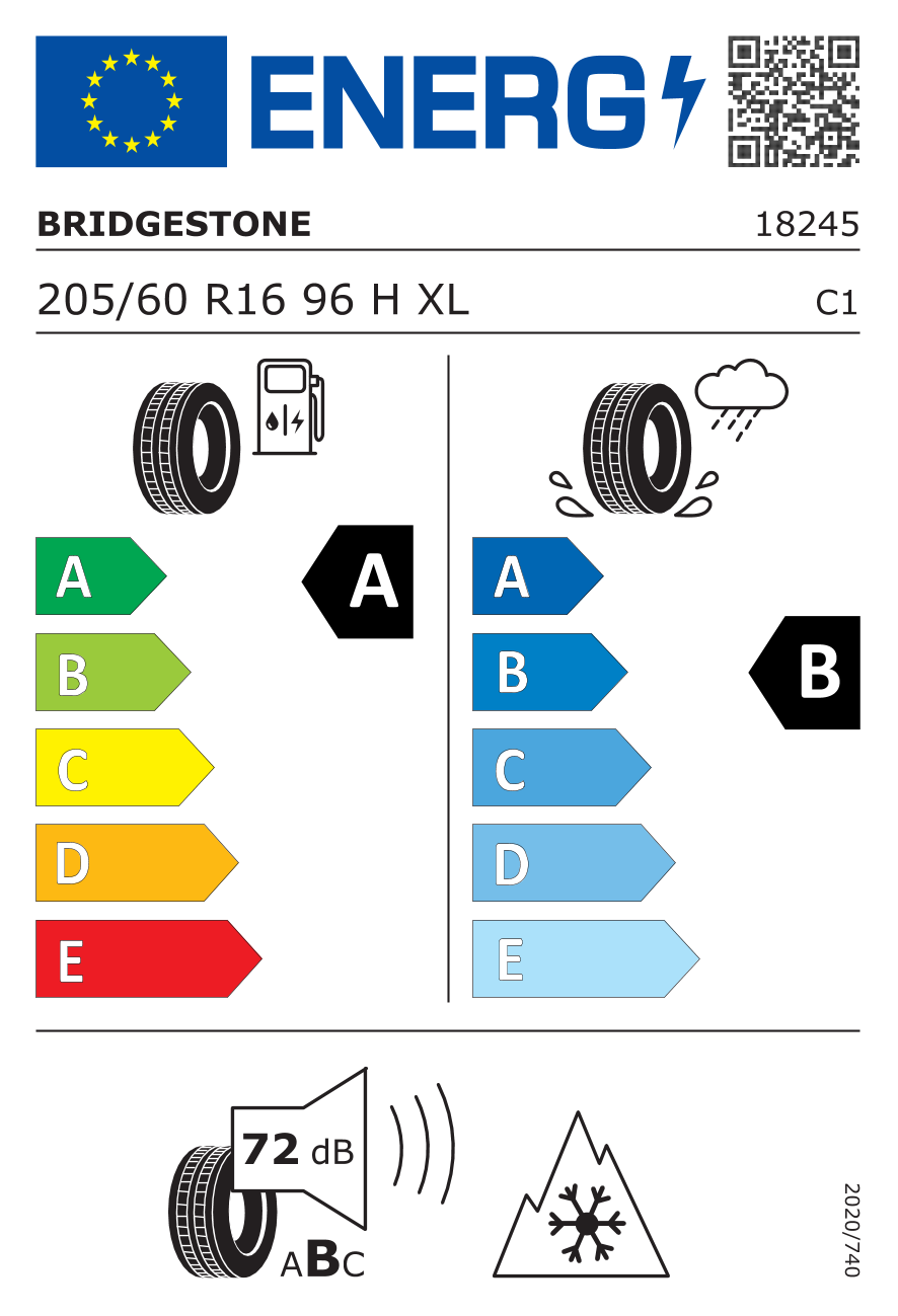 BRIDGESTONE BLIZZAK LM-005 XL 205/60 R16 96H - европейски етикет