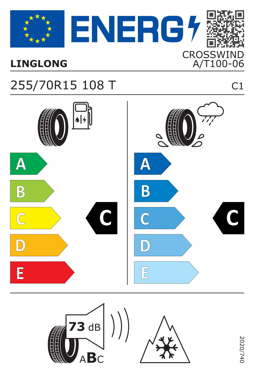 LINGLONG Crosswind AT100 FP 255/70 R15 108T - европейски етикет