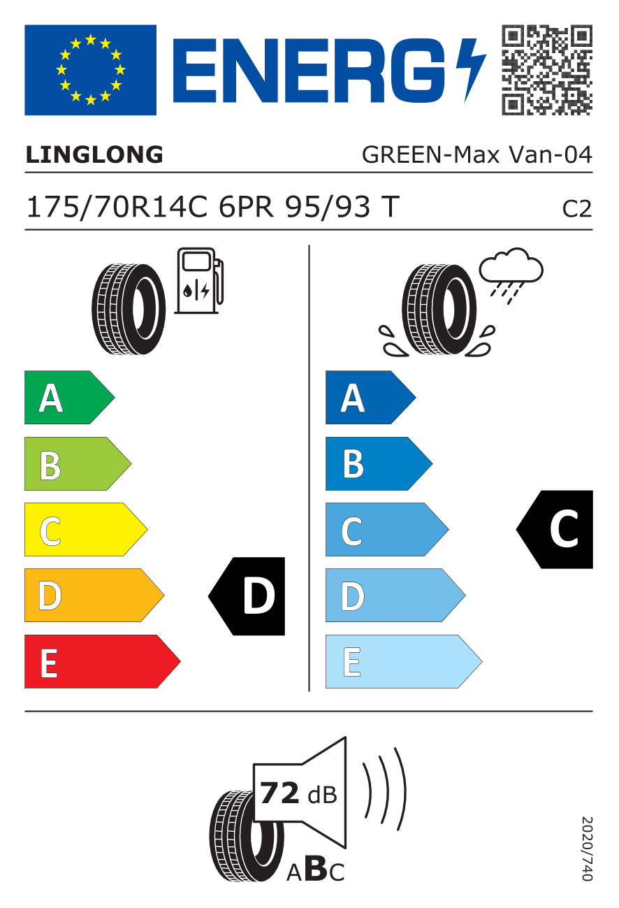LINGLONG GREEN-MAX VAN 175/70 R14 95T - европейски етикет