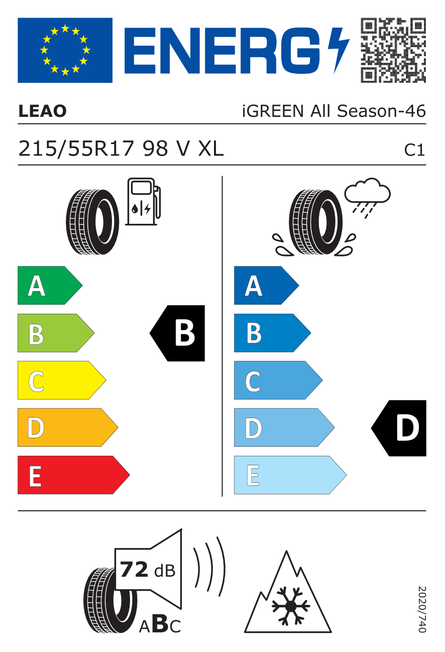 LEAO IGREEN ALLSEASON XL FP 215/55 R17 98V - европейски етикет