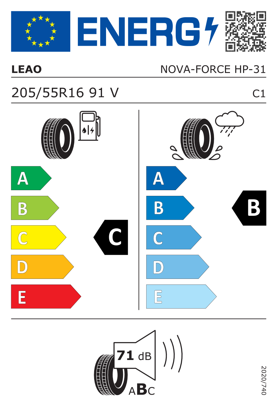 LEAO NOVA FORCE HP 205/55 R16 91V - европейски етикет