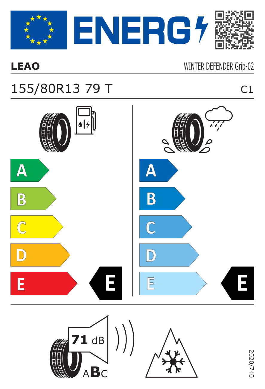 LEAO Winter Defender Grip studdable 155/80 R13 79T - европейски етикет