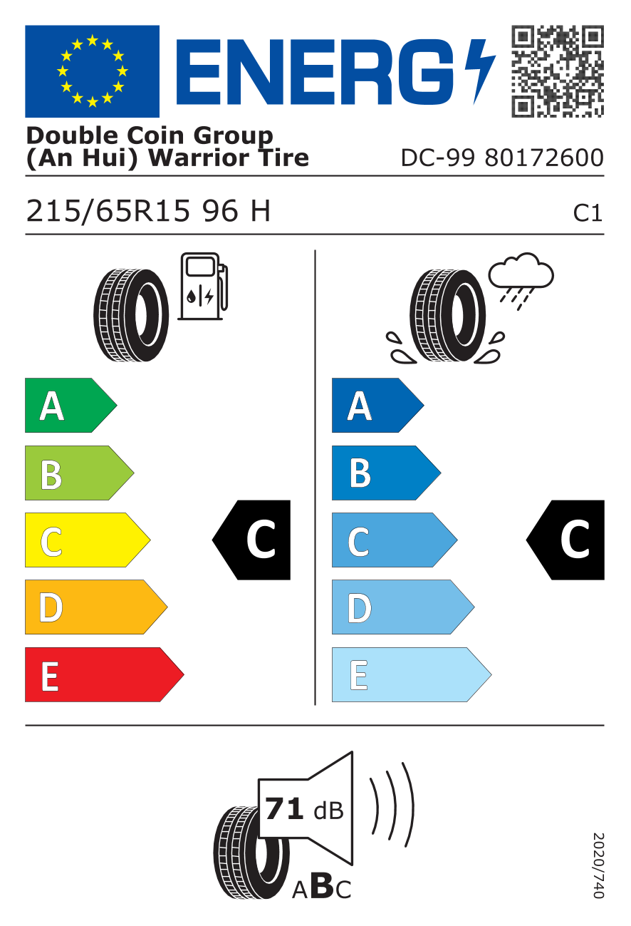 DOUBLE COIN DC99 215/65 R15 96H - европейски етикет