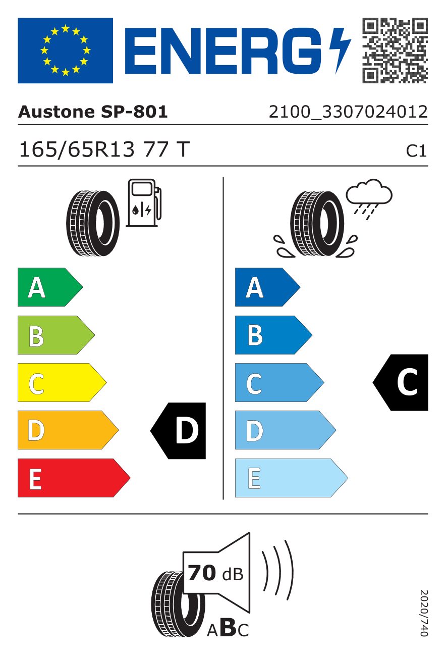 AUSTONE SP801 165/65 R13 77T - европейски етикет