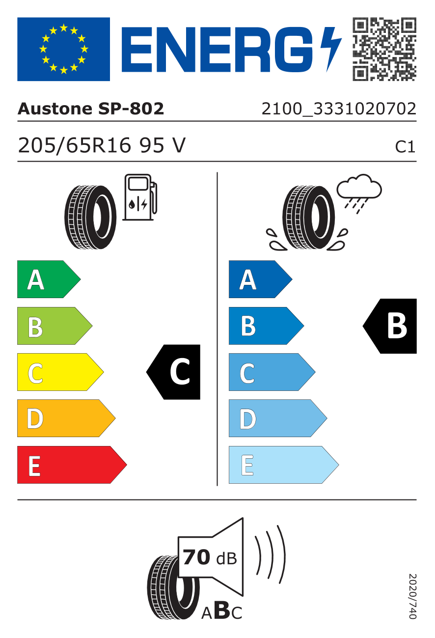 AUSTONE SP802 205/65 R16 95V - европейски етикет