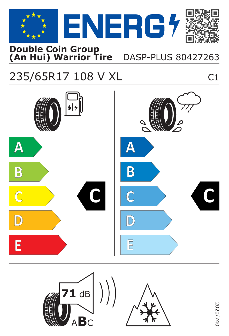 DOUBLE COIN DASP+ XL 235/65 R17 108V - европейски етикет
