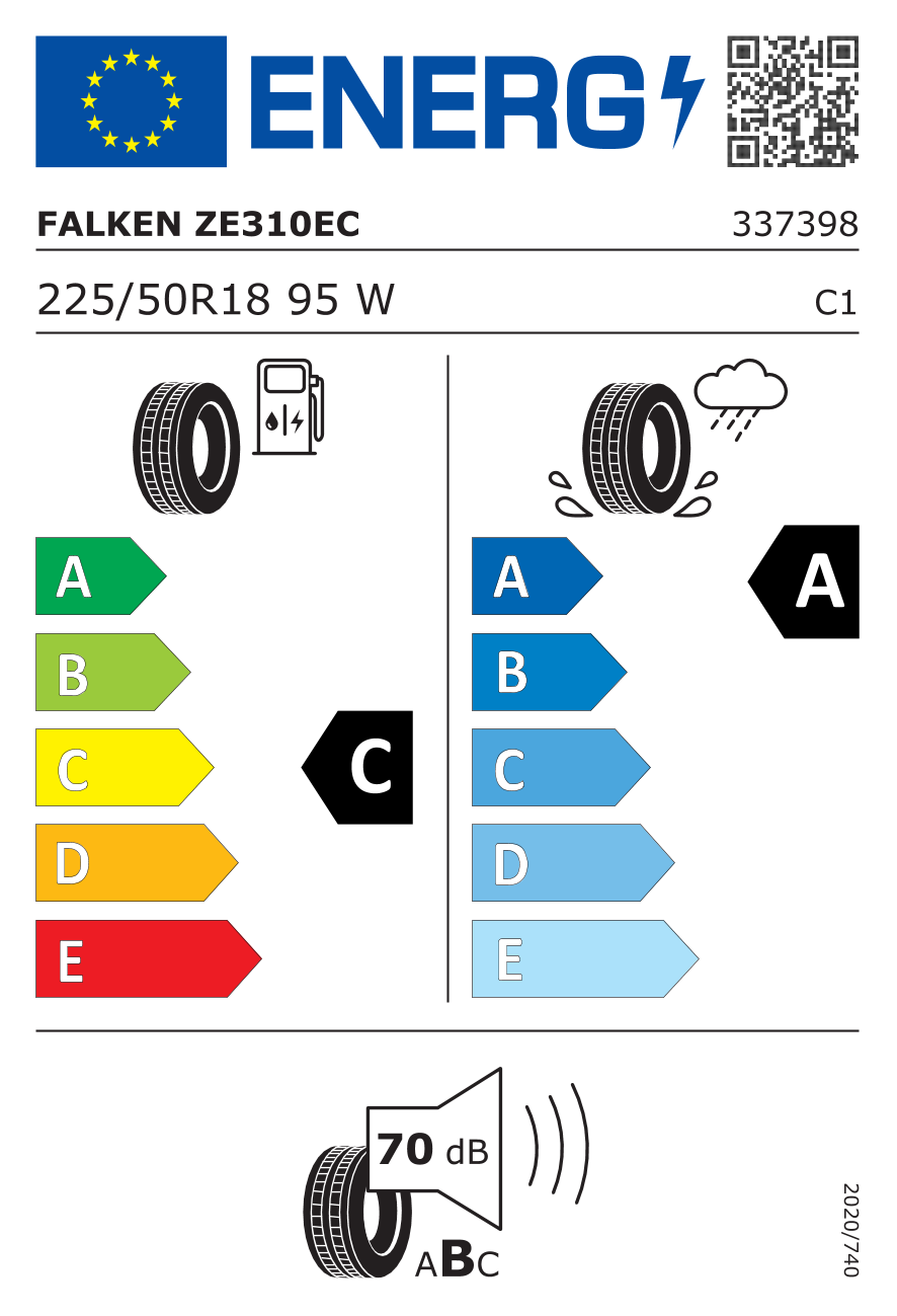 FALKEN ZE-310EC SUV FP 225/50 R18 95W - европейски етикет