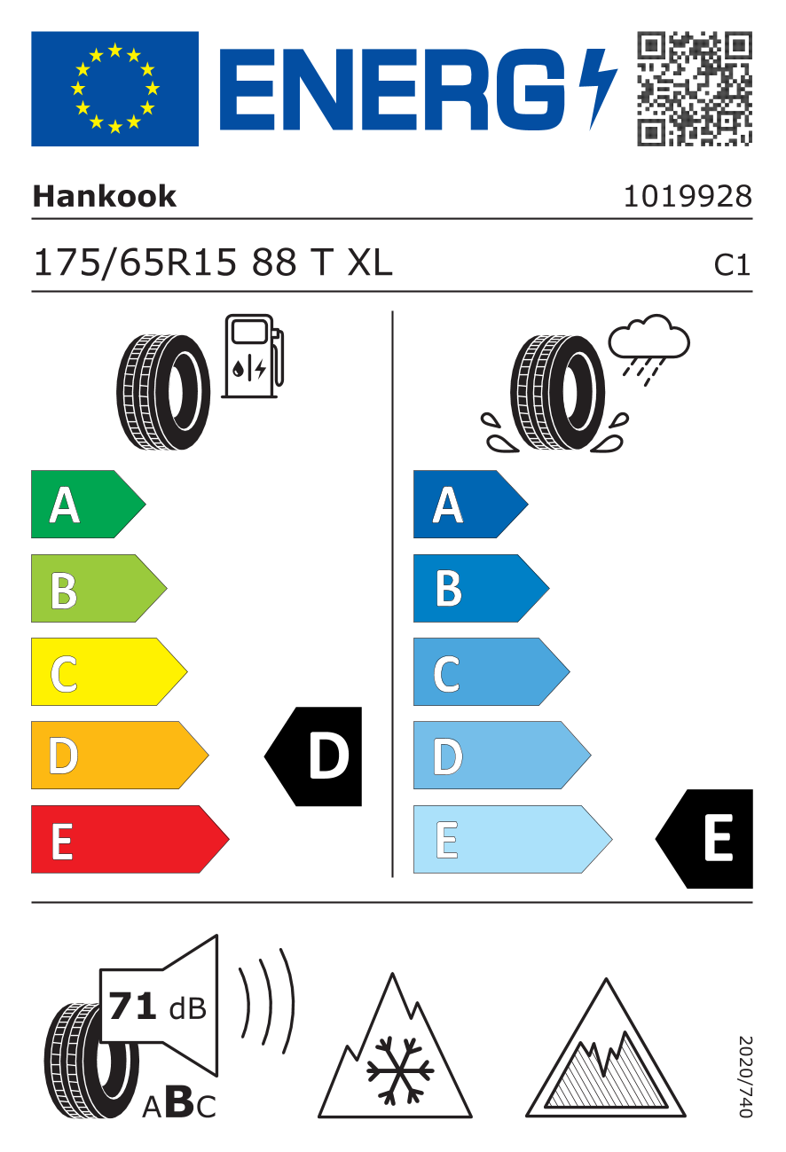 HANKOOK Winter i*cept iZ2 W616 XL 175/65 R15 88T - европейски етикет
