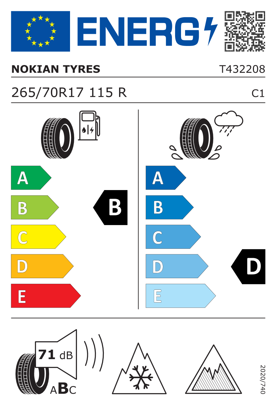 NOKIAN HKPL R5 SUV Nordic Friction BSW 265/70 R17 115R - европейски етикет