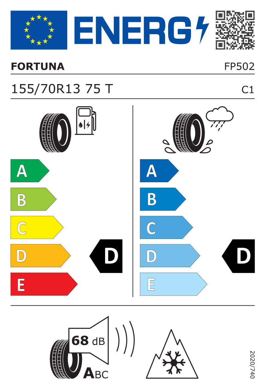 FORTUNA GOWIN HP 155/70 R13 75T - европейски етикет