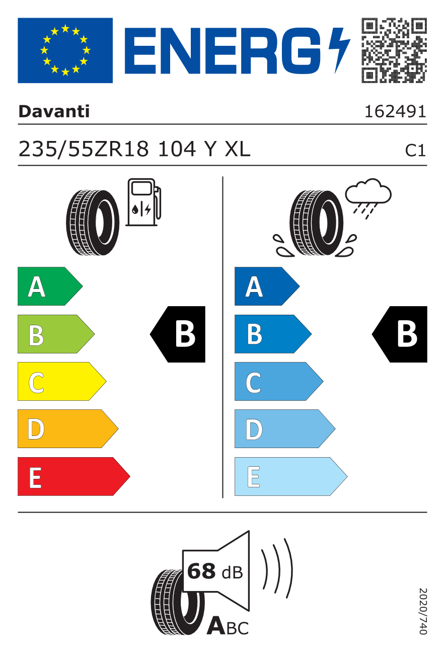 Davanti DX640 XL 235/55 R18 104Y - европейски етикет