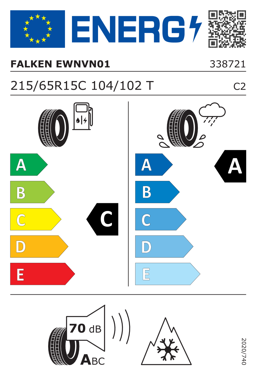 FALKEN Eurowinter VAN-01 BLK C 215/65 R15 104T - европейски етикет