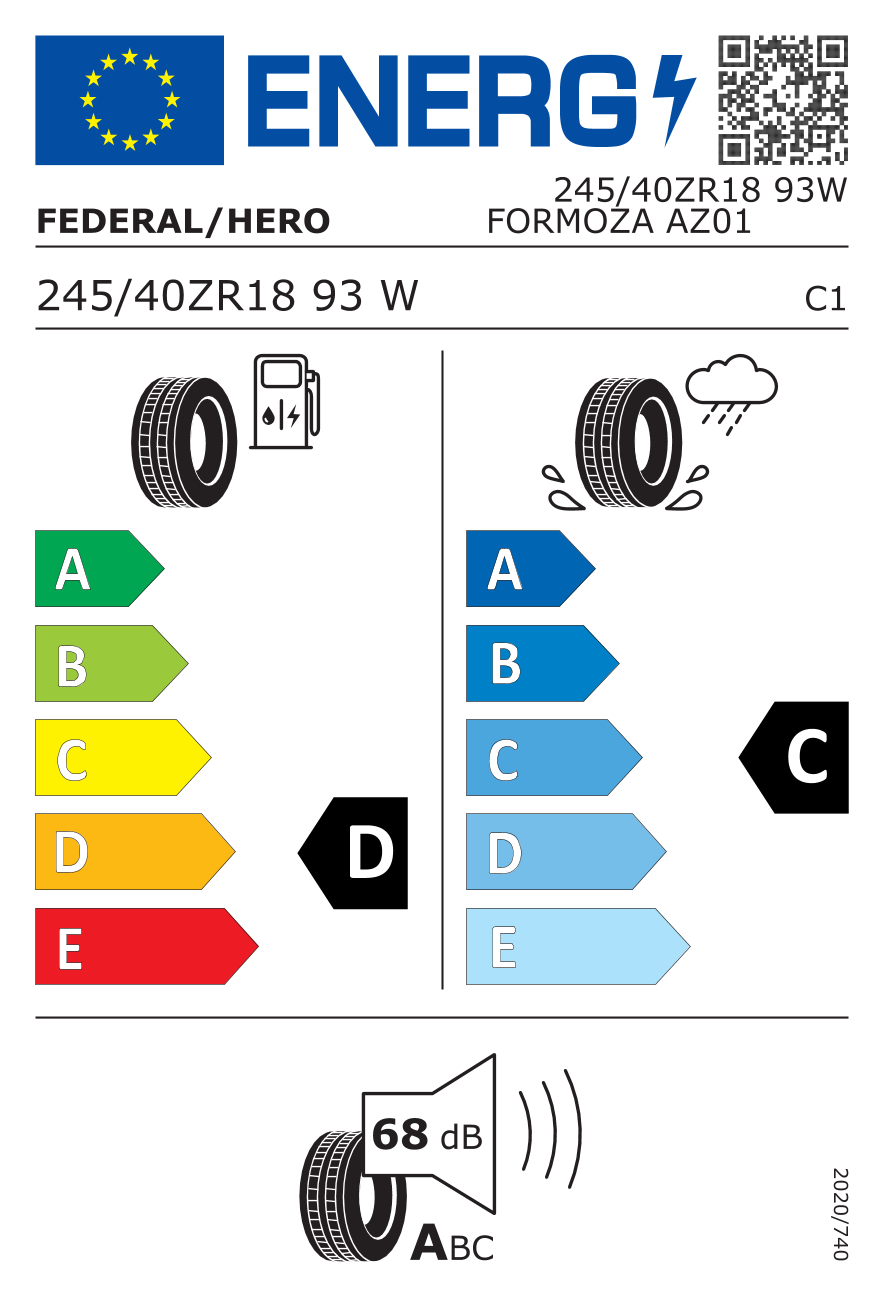 FEDERAL FORMOZA AZ01 245/40 R18 93W - европейски етикет